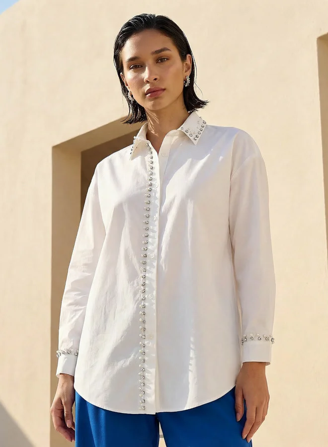 2Xtremz 2Xtremz Cotton Shirt with Embellishment